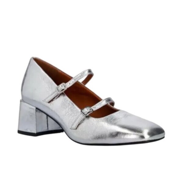 Vagabond Shoemakers Adison Double-Buckle Metallic Leather Pumps Size EU 37, US 6 - Picture 5 of 12